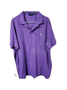 Polo Ralph Lauren Purple Short Sleeve Polo Shirt Yellow Pony Logo Men’s Size XL